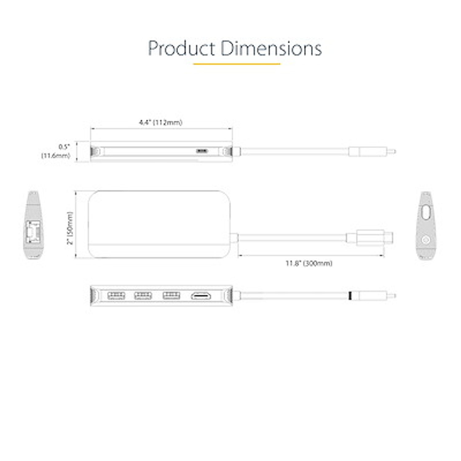StarTech Adaptador Multipuertos USB-C 6 En 1 Con HDMI 4K, USB-A 5Gbps, PD 100W y Ethernet