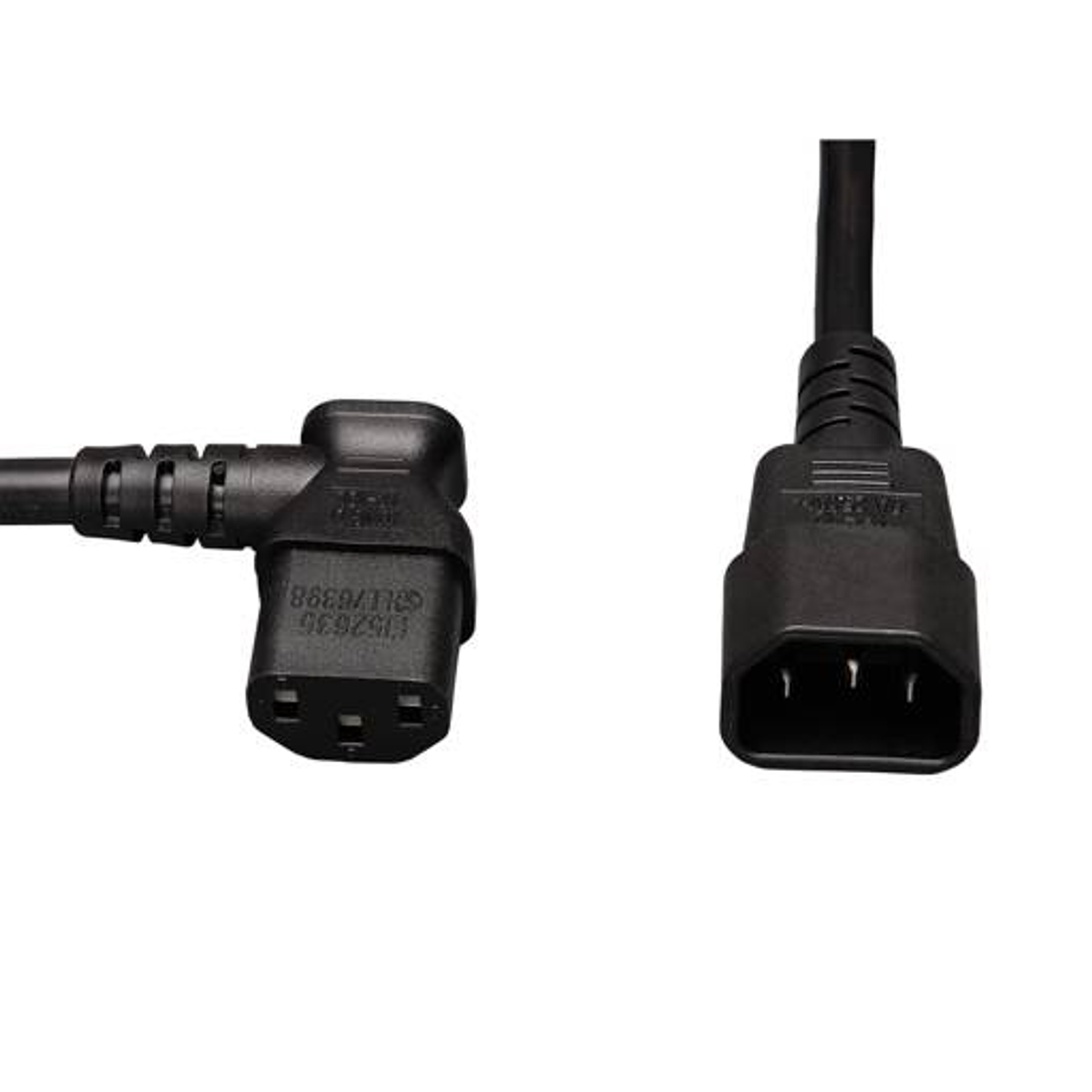 Eaton Cable de Extensión Tripp Lite 0.61 m (2 ft) C14 a C13 Angular Izquierdo, 10A, 18AWG Ideal Para PCs y Dispositivos Electrónicos 1