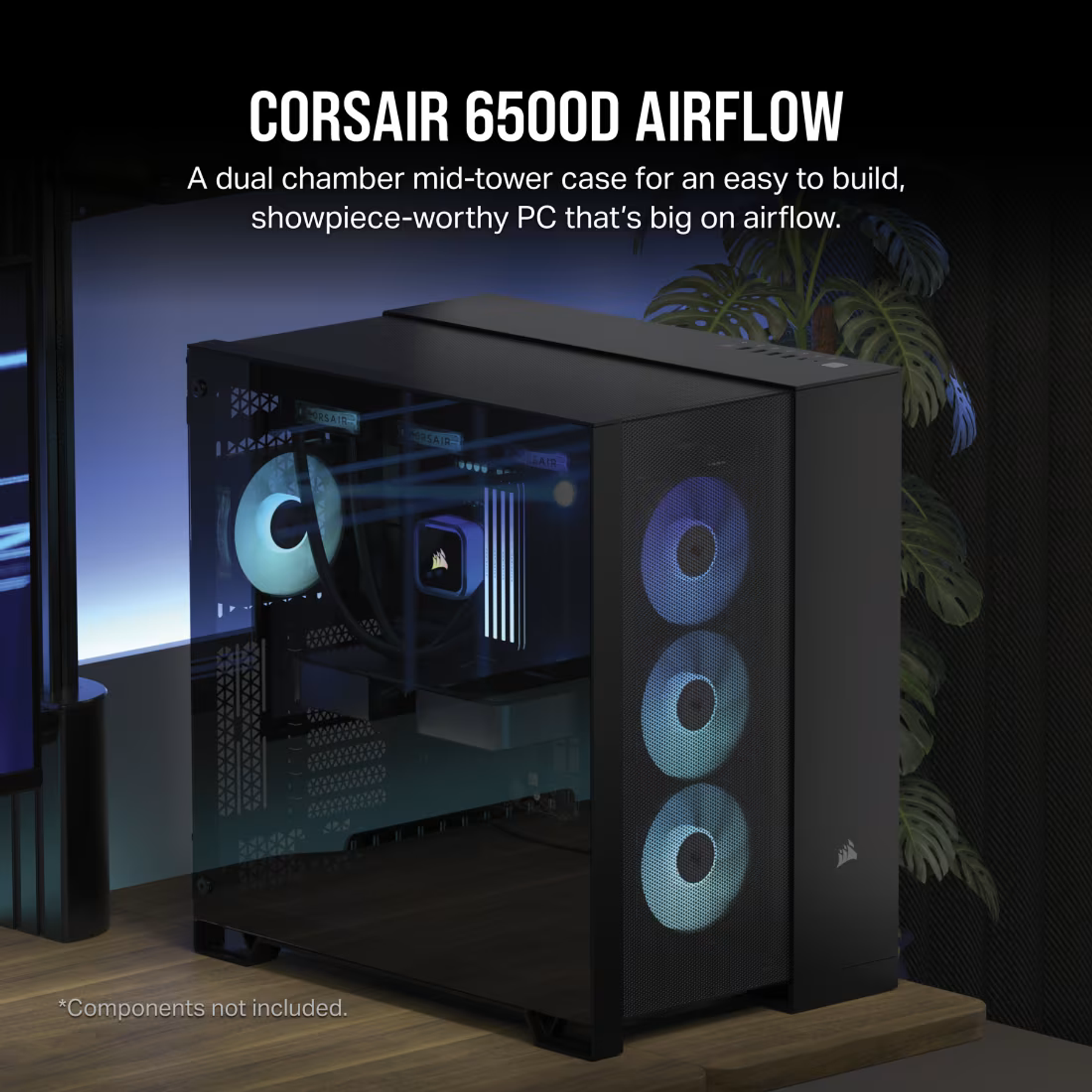 Corsair 6500D Airflow TG Black Gabinete ATX Alto Rendimiento