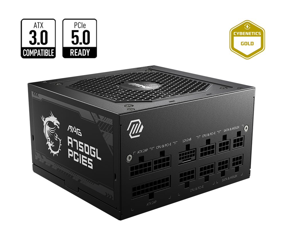 MSI MAG A750GL PCIE5 Fuente de Poder 80+ Gold 750W