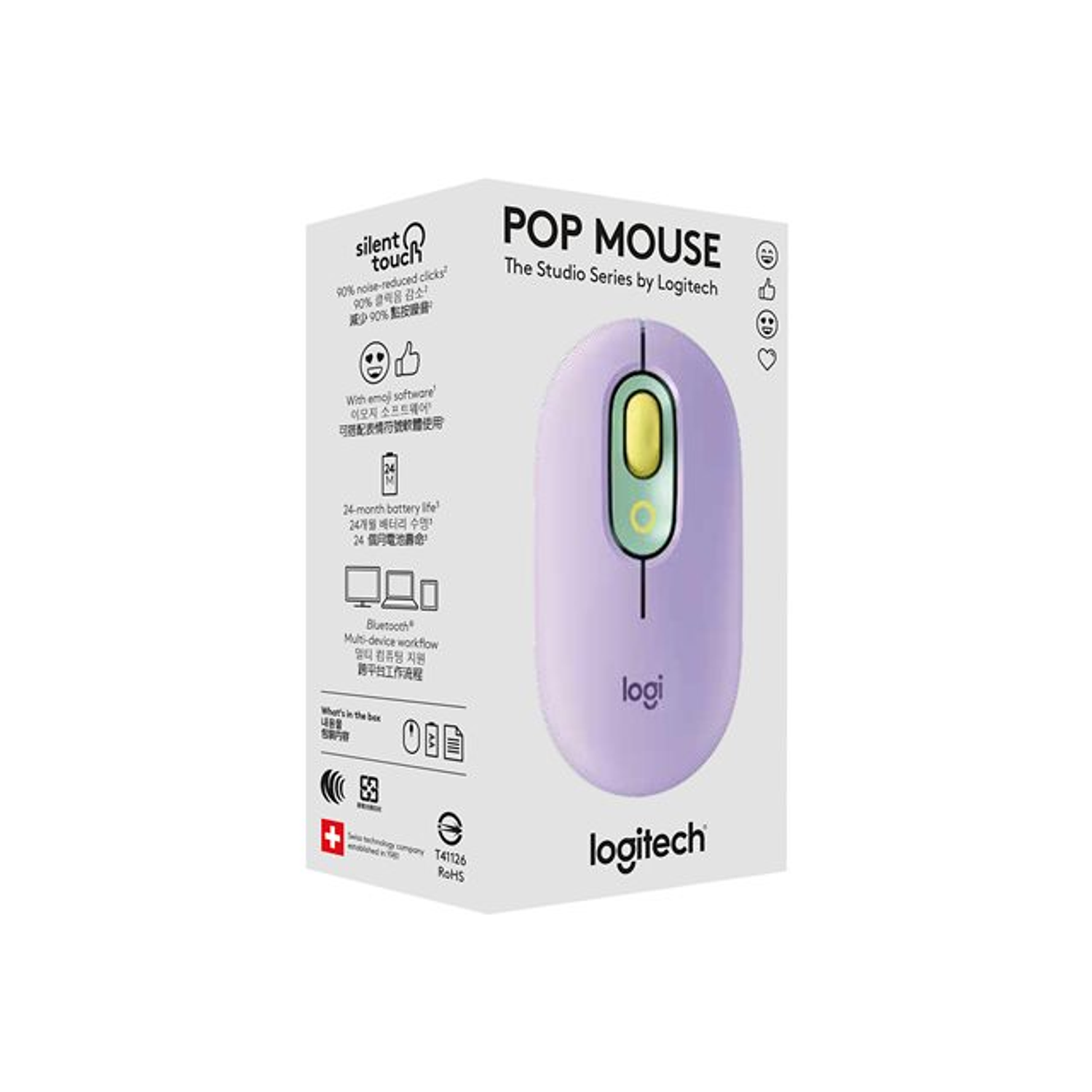 Logitech POP Mouse inalámbrico USB Color Lila 9