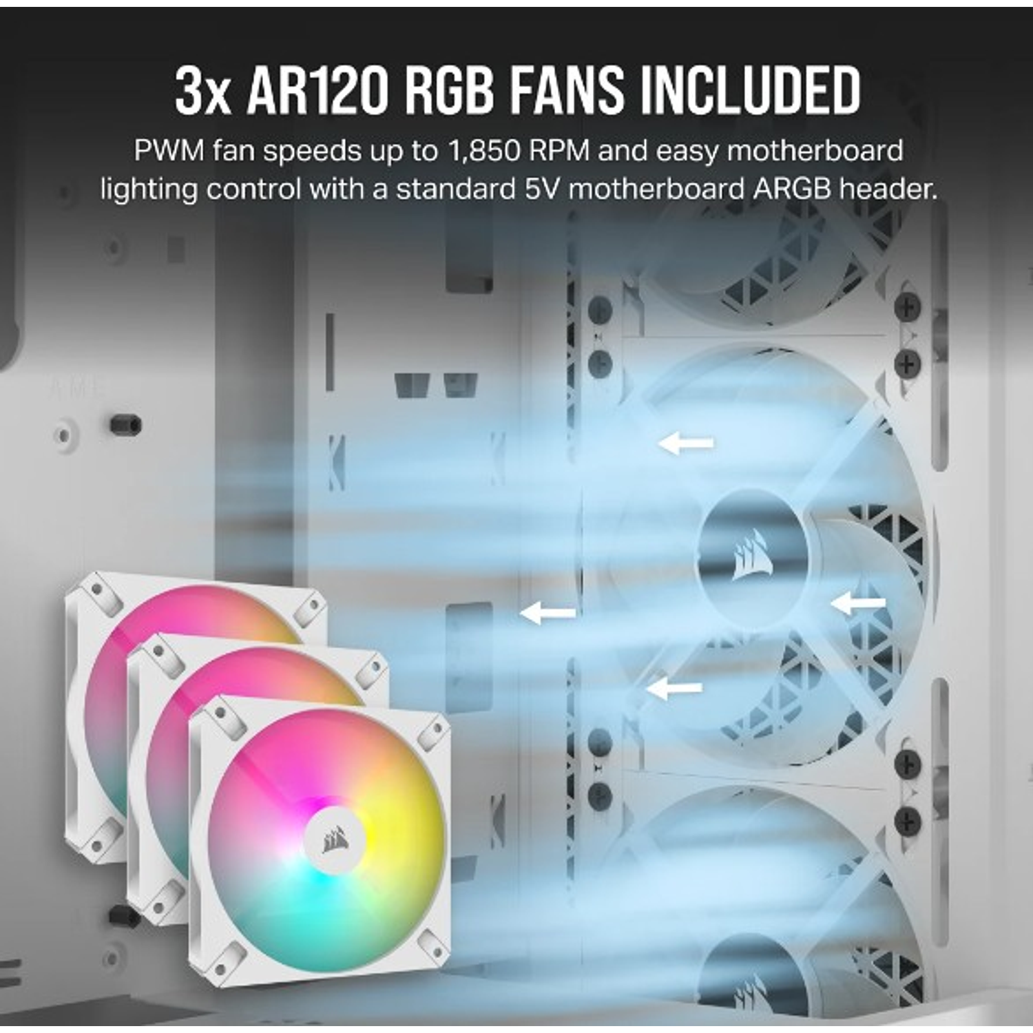 Corsair 3000D, RGB, Airflow, ATX, Vidrio Templado, 3x Ventiladores ARGB, Blanco 17