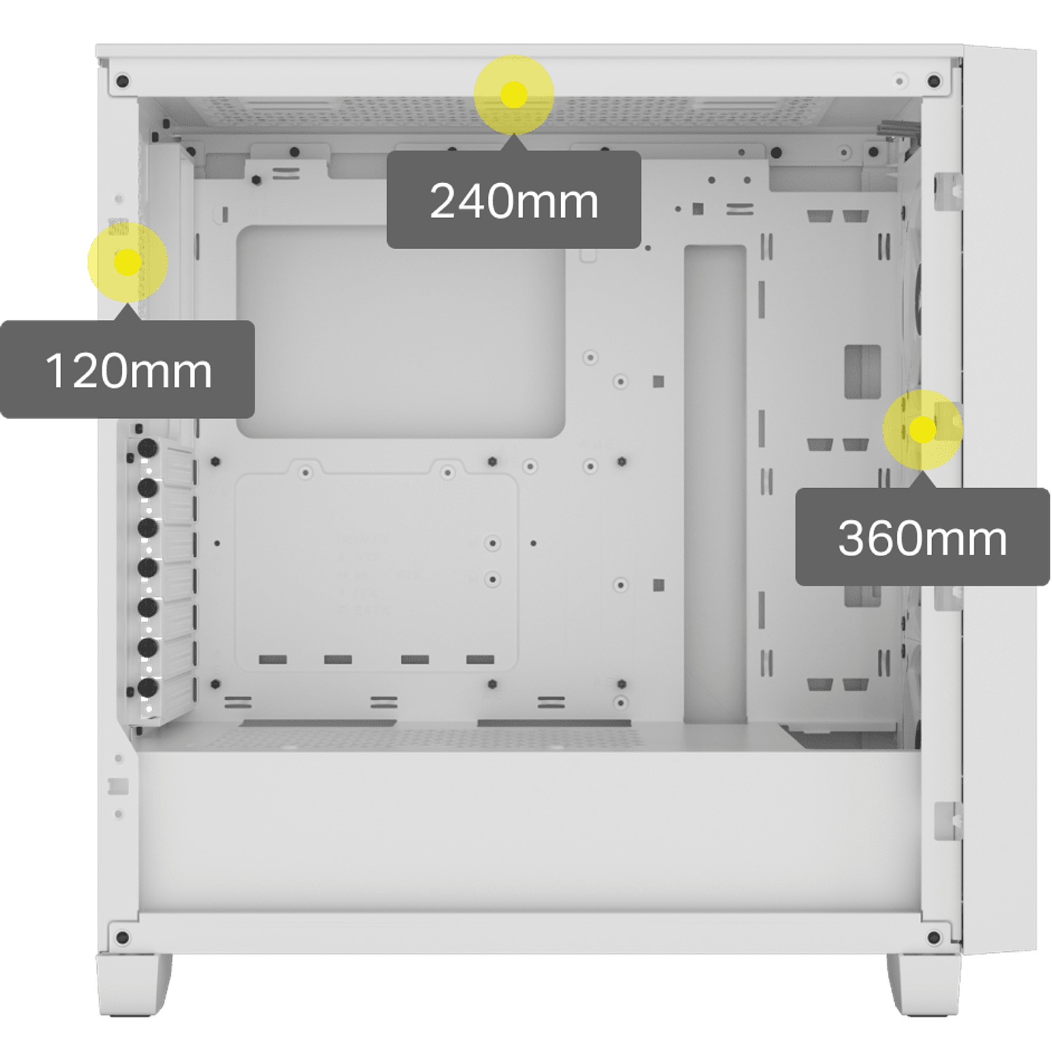 Corsair 3000D, RGB, Airflow, ATX, Vidrio Templado, 3x Ventiladores ARGB, Blanco 7