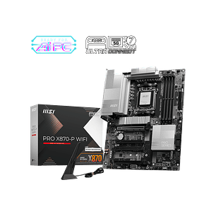 MSI PRO X870-P, Placa Madre, WIFI, Socket AM5, 4x DDR5, HDMI, Type-C DP, 3x M.2, Wi-Fi 7, ATX