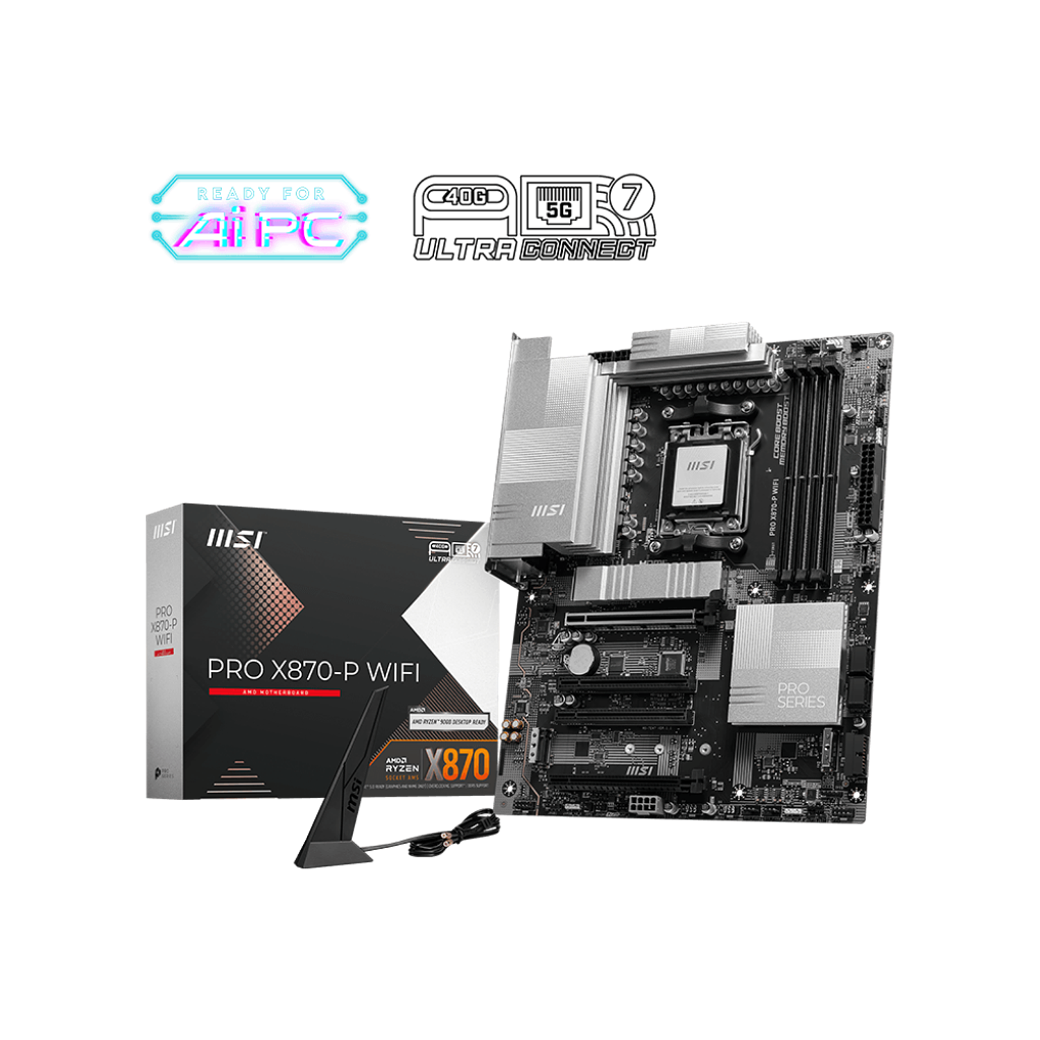 MSI X870-P WIFI AM5 DDR5 Placa Madre Soporte Para Ryzen 9000, PCIe 5.0 y Wi-Fi 7 1