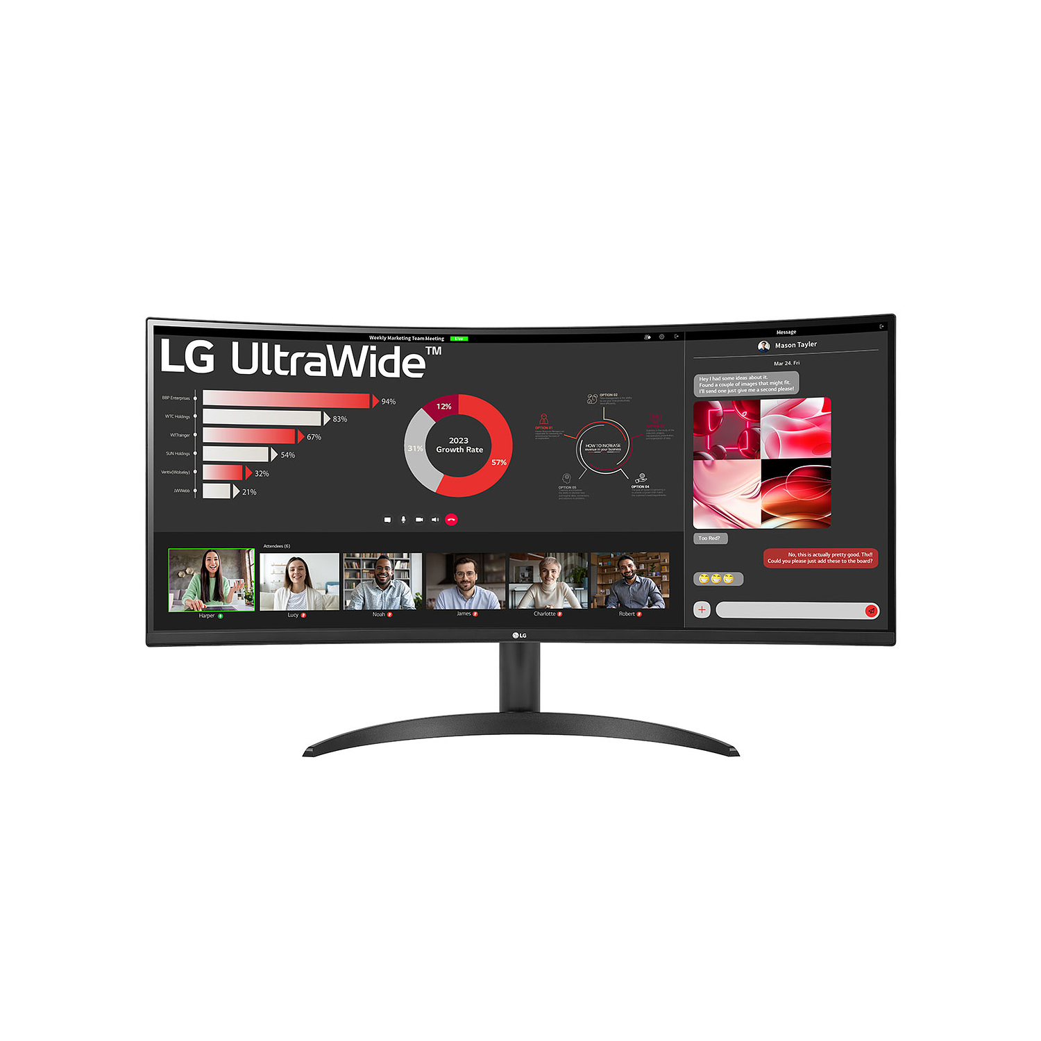 LG 34WR50QC-B UltraWide Quad Monitor de 34