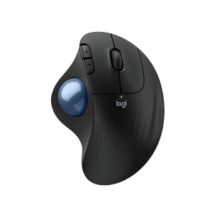 Logitech Ergo M575S Mouse Inalámbrico Con Trackball, Conexión Bluetooth, Color Grafito Con Bola Azul