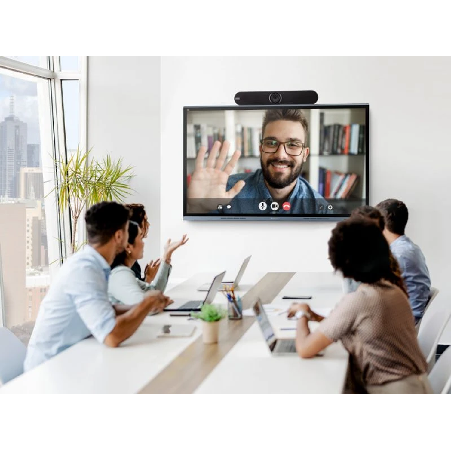 ViewSonic VB-CAM-201 Cámara de Conferencias Todo en Uno, Certificada en Zoom Rooms, 4K UHD, 121° Ángulo de Visión, Auto-Framing, Micrófono Dual y Parlantes 10