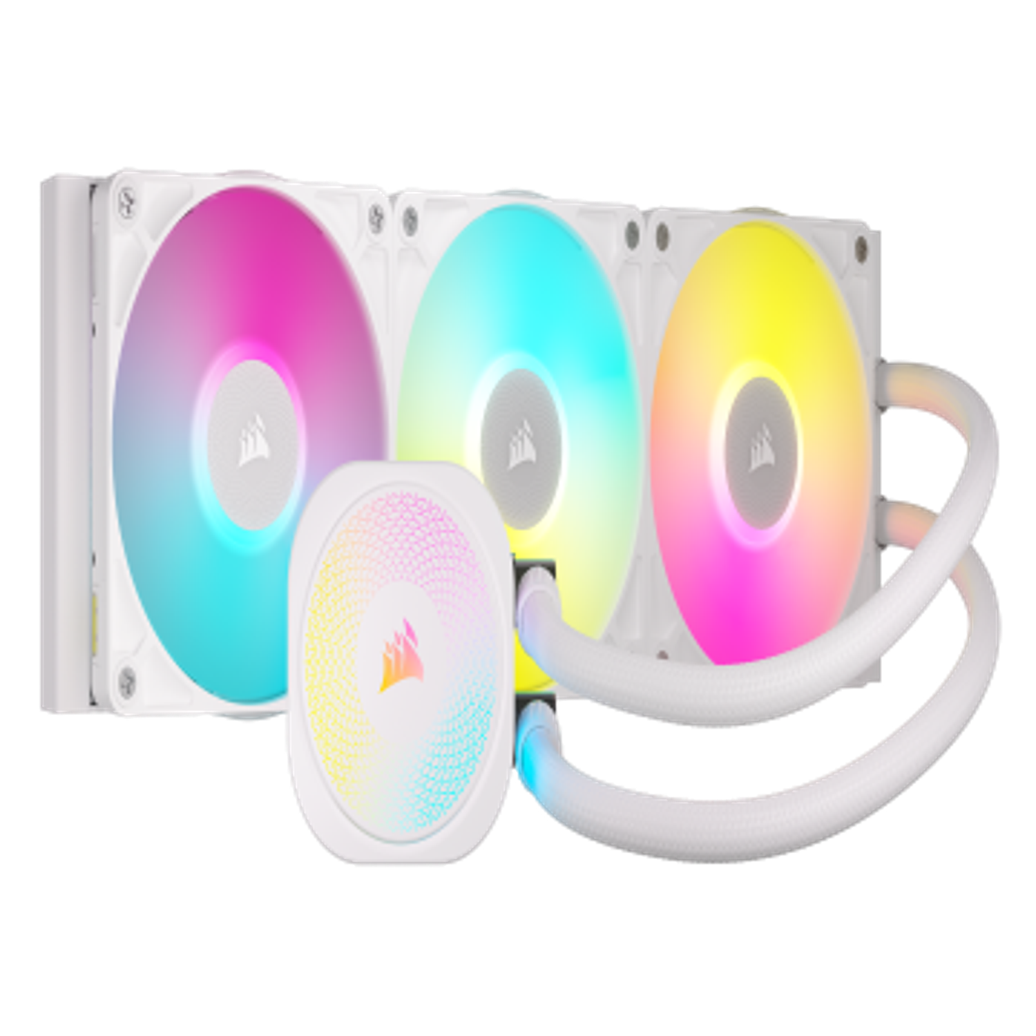 Corsair Refrigeración Líquida iCUE LINK H150i RGB AIO, 360mm, Ventiladores QX120 RGB, Compatible con Intel 1700 y AMD AM5, Blanco 4