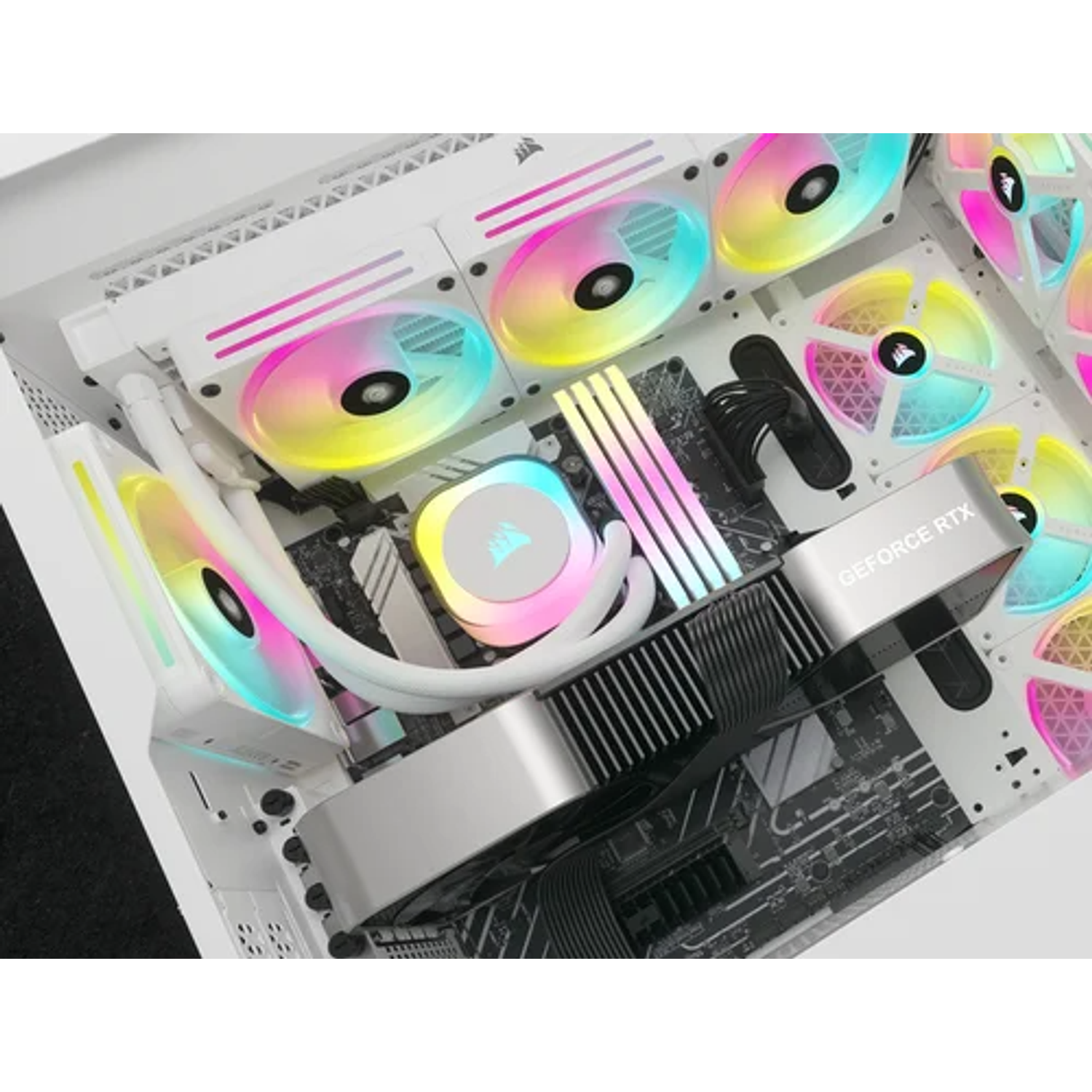 Corsair Refrigeración Líquida iCUE LINK H150i RGB AIO, 360mm, Ventiladores QX120 RGB, Compatible con Intel 1700 y AMD AM5, Blanco 11