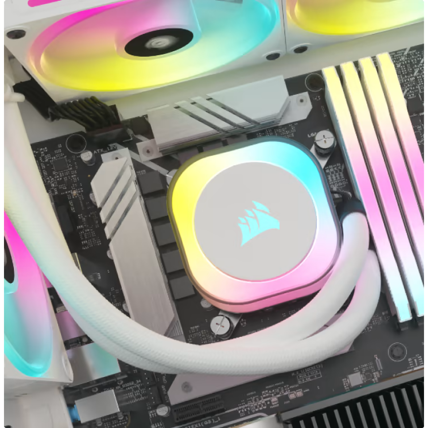 Corsair Refrigeración Líquida iCUE LINK H150i RGB AIO, 360mm, Ventiladores QX120 RGB, Compatible con Intel 1700 y AMD AM5, Blanco 12