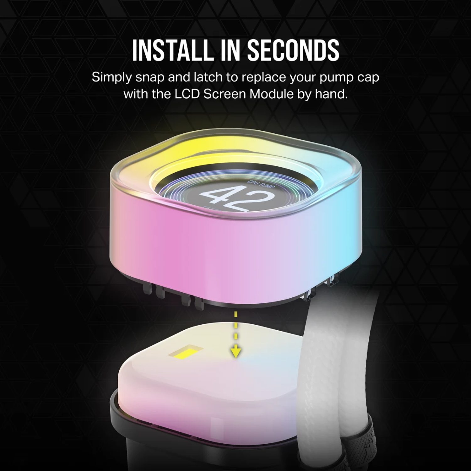 Corsair CW-9061012-WW Módulo LCD iCUE Link Corsair Pantalla Integrada Para Refrigeración Líquida, Blanco 4