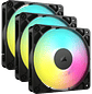 Corsair RS120 ARGB Ventilador 120mm, PWM, Iluminación RGB, Conector 4 Pines, Color Negro (Paquete de 3) - Miniatura 1