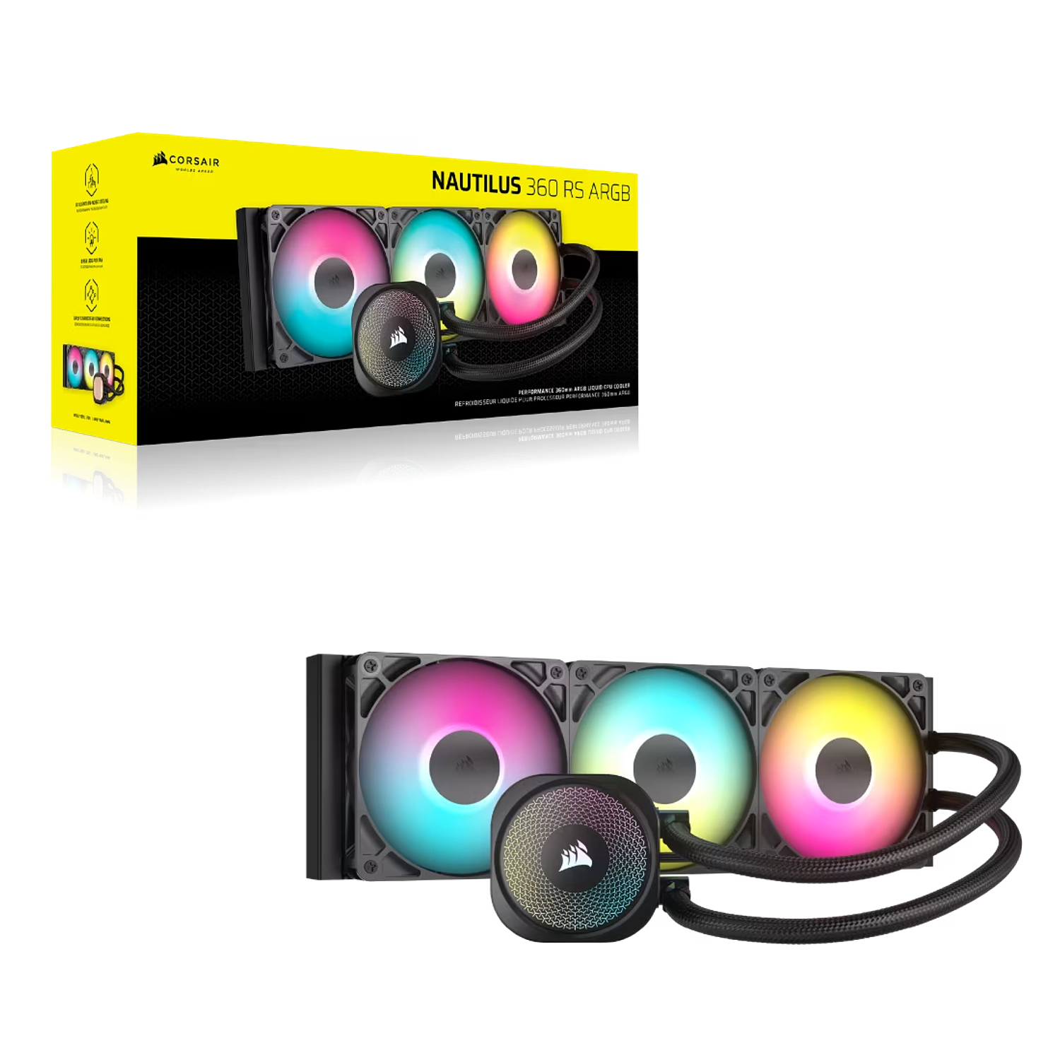 Corsair Nautilus 360 RS ARGB, Refrigeración Líquida, 360mm, Compatible con Intel, AMD, PWM 11