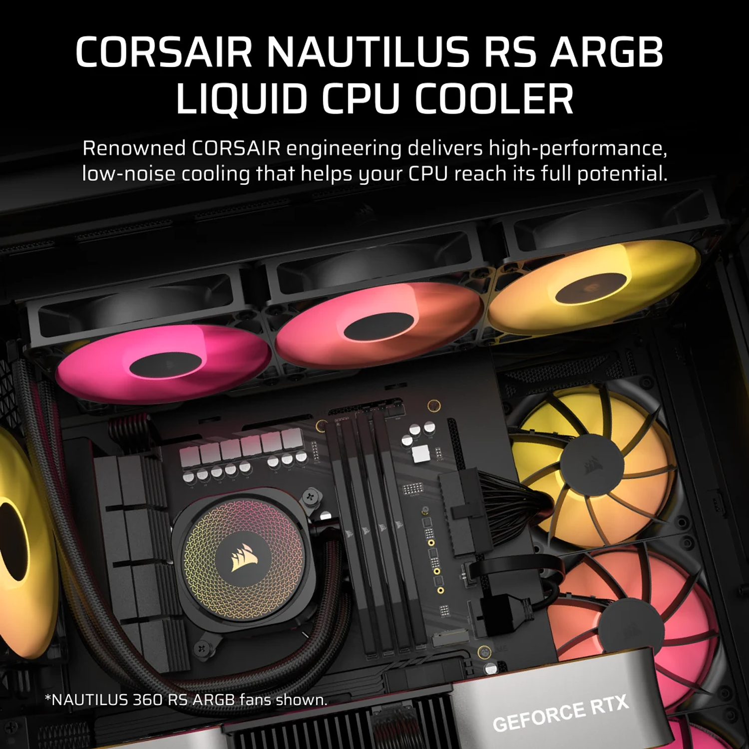 Corsair Nautilus 360 RS ARGB, Refrigeración Líquida, 360mm, Compatible con Intel, AMD, PWM 17
