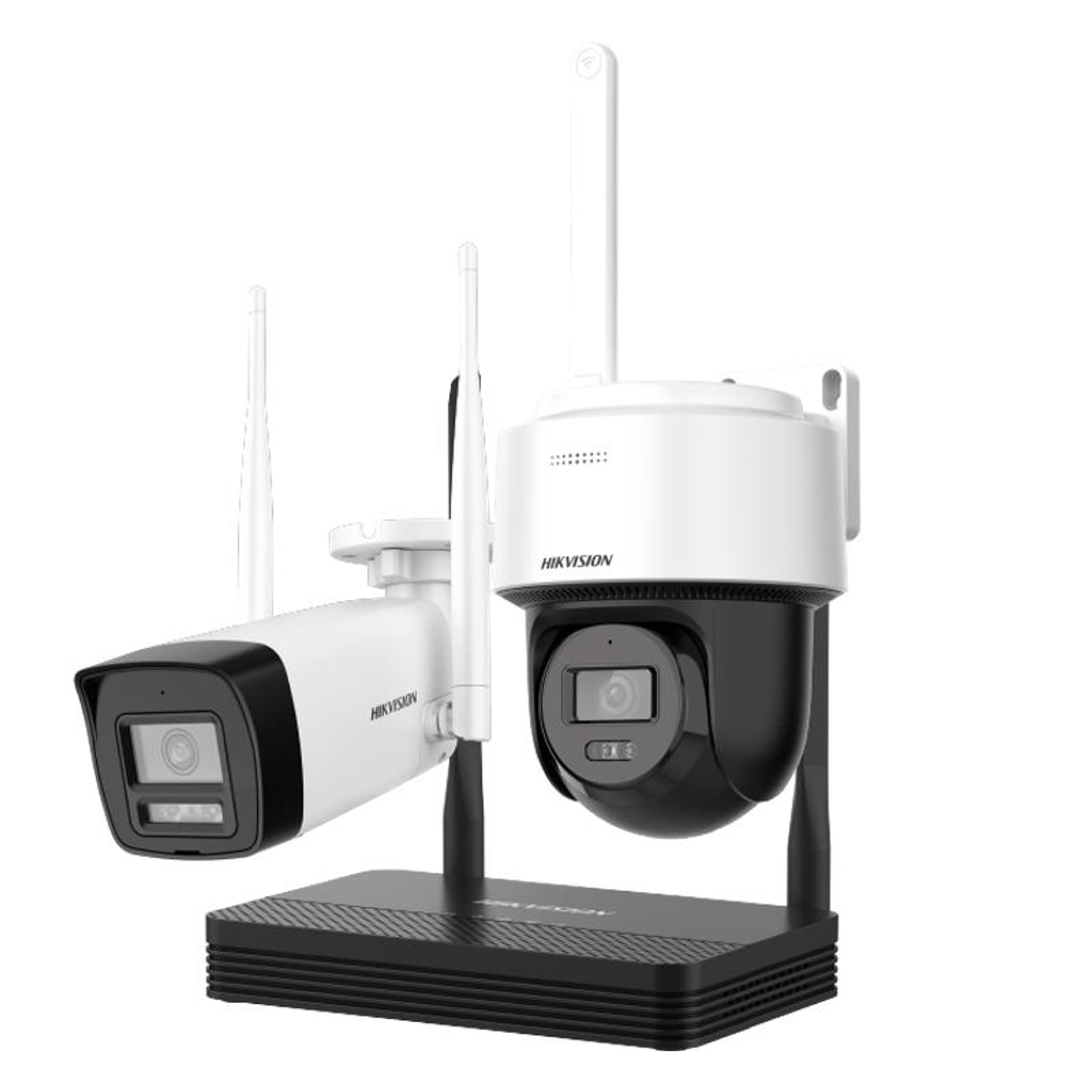 Hikvision NKS422W03H, Kit de Cámaras IP Wi-Fi , 4MP, 2 Cámaras, Audio Bidireccional, Visión Nocturna, Conexión Inalámbrica
