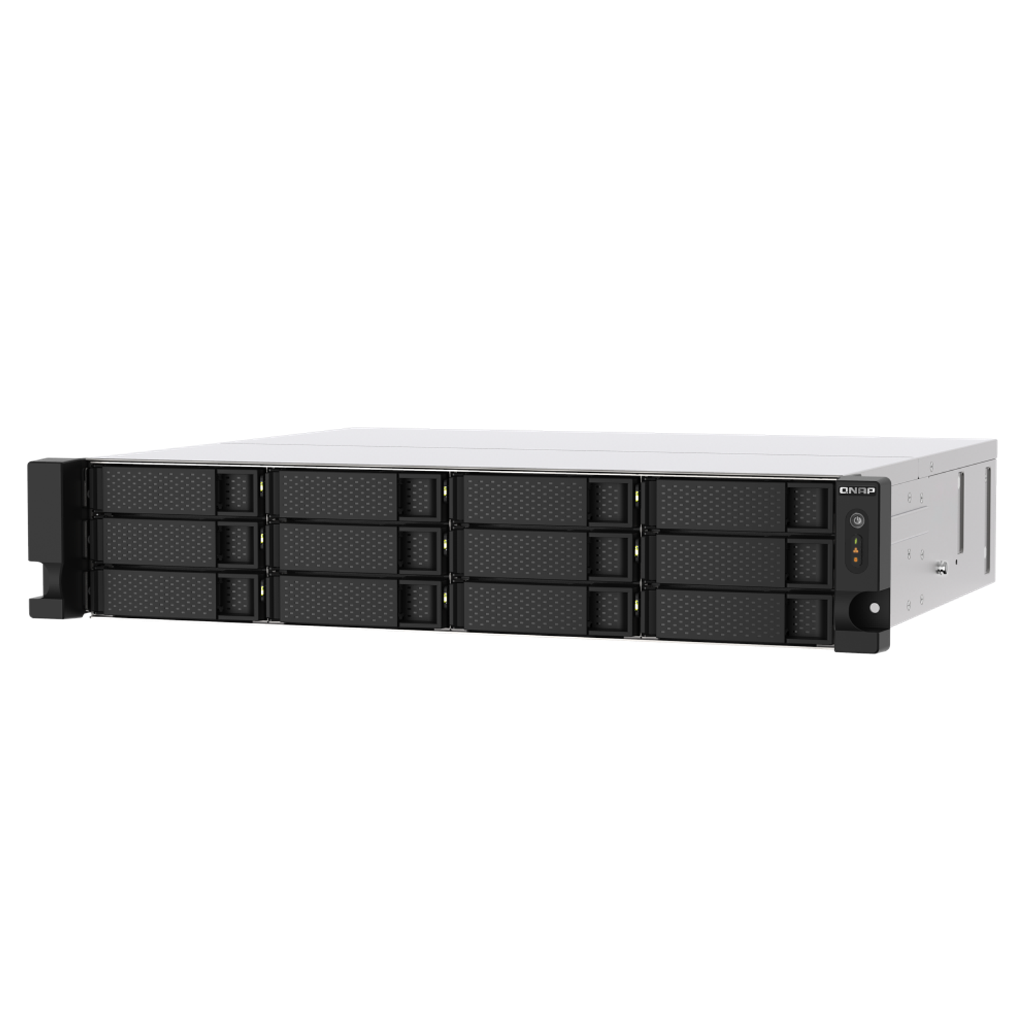 QNAP TS-1273AU-RP-8G-US, NAS de 12 Bahías, Procesador AMD Ryzen V1500B, 64 GB de RAM, Redundancia de Fuente de Poder y Soporte para RAID 5