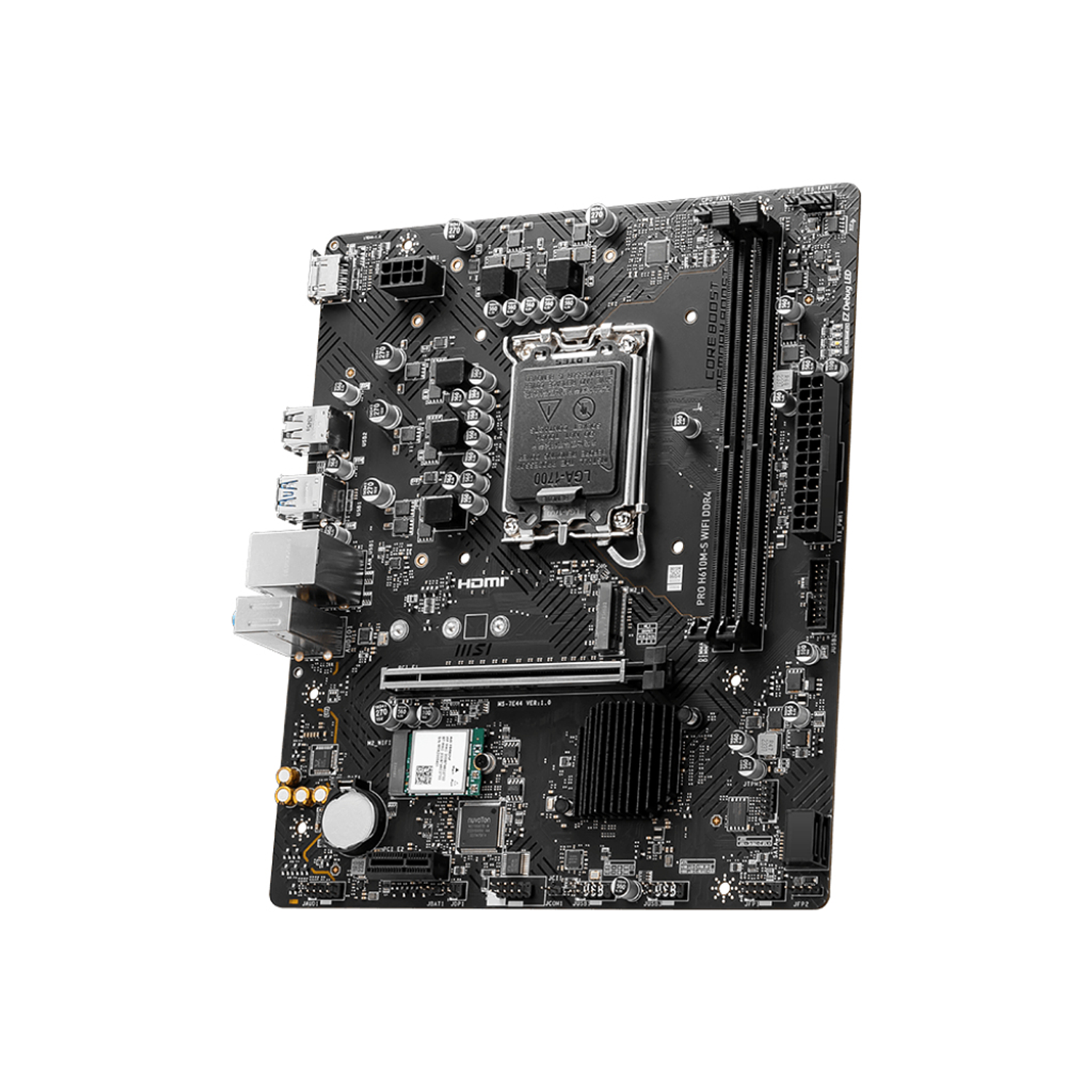 MSI PRO H610M-S,Placa Madre, DDR4, LGA1700, 2x DDR4, HDMI, 4x SATA, 1x M.2, Micro-ATX 3