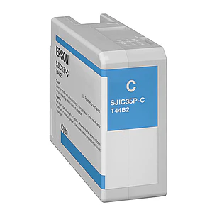 Epson SJIC35P Cartucho de Tinta Cián Brillante, 80ml, C13T44B220, UltraChrome DL, para ColorWorks CW-C6000, CW-C6500
