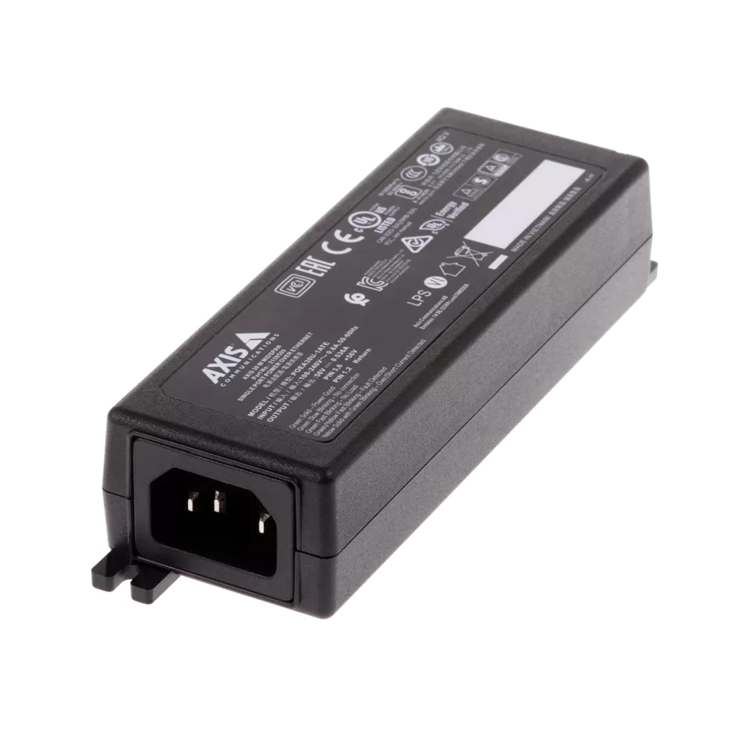 AXIS Midspan Inyector PoE de 30 W, 100 a 240 V CA, 1 Conector de Salida 2