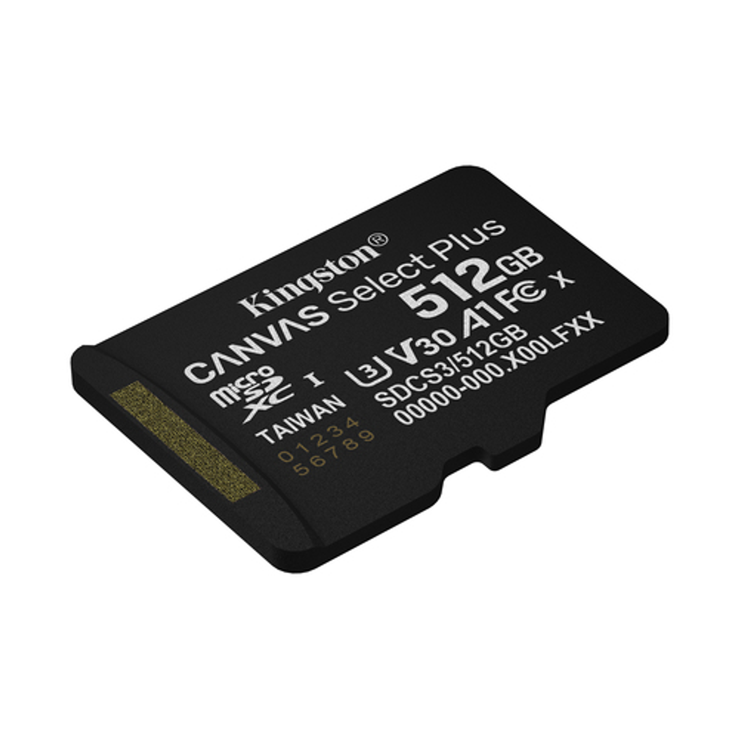 Kingston SDCS3 Tarjeta MicroSDXC 512GB Canvas Select Plus, 100MB/s, Clase 10 A1 + Adaptador SD 3