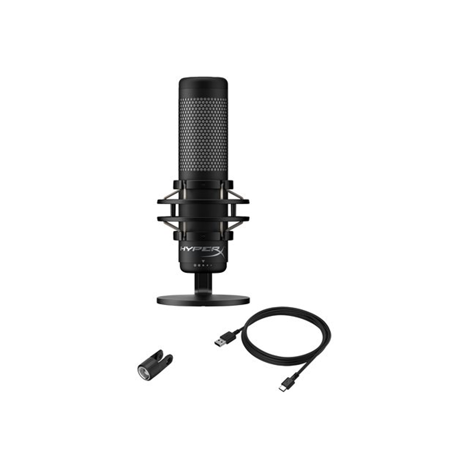 HyperX QuadCast S RGB Micrófono para Streaming, Montura Antivibraciones, Tres Condensadores 5