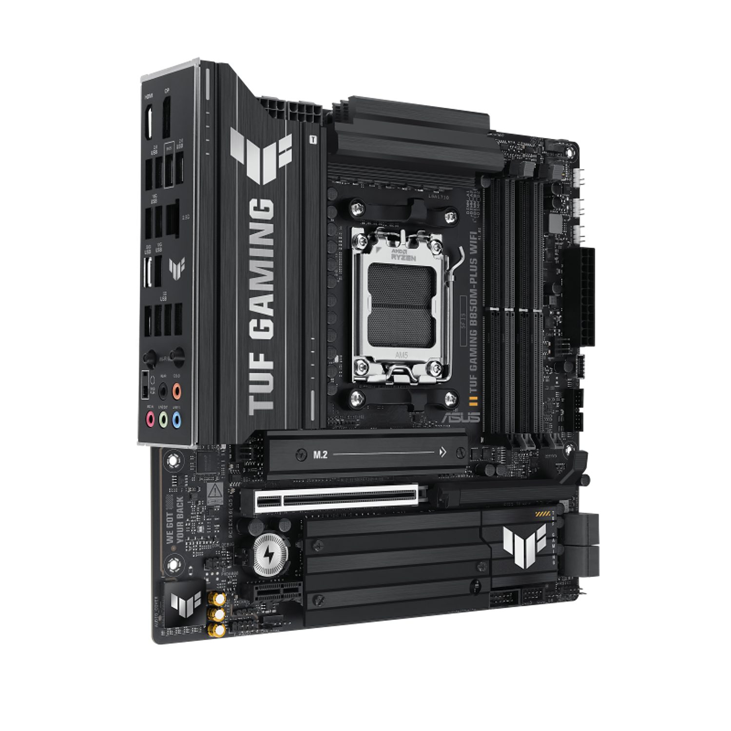 ASUS TUF GAMING B850M-PLUS WIFI Placa Madre Micro-ATX AM5, DDR5, PCIe 5.0, Wi-Fi 6E y Ethernet 2.5Gb 2