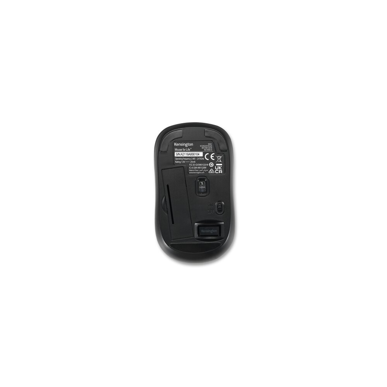 Kensington K72392 Mouse Inalámbrico 2.4 GHz, USB, 3 Botones, Sensor Óptico 1000 DPI  3