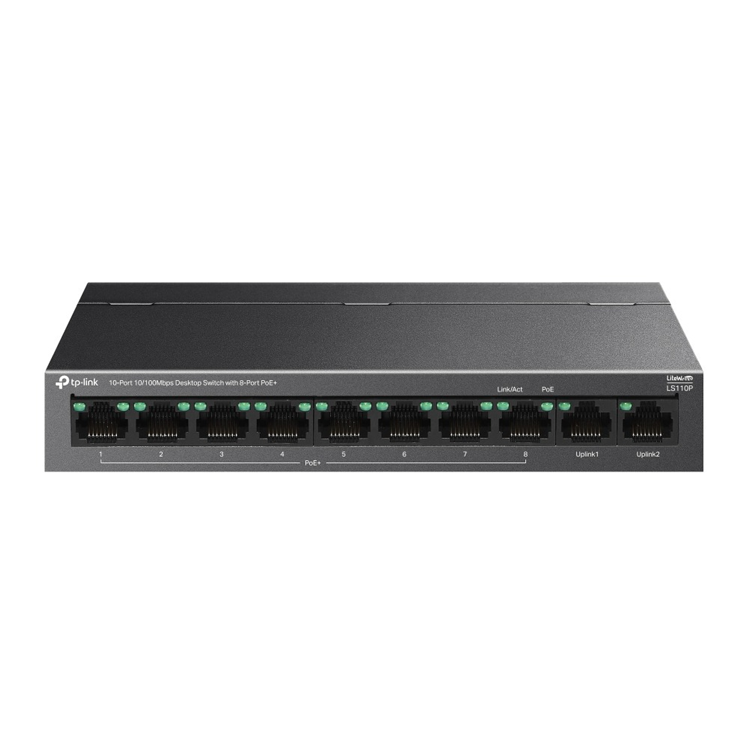 TP-Link LS110P Switch de Escritorio, 10 puertos 10/100 Mbps con PoE+ de 8 puertos
