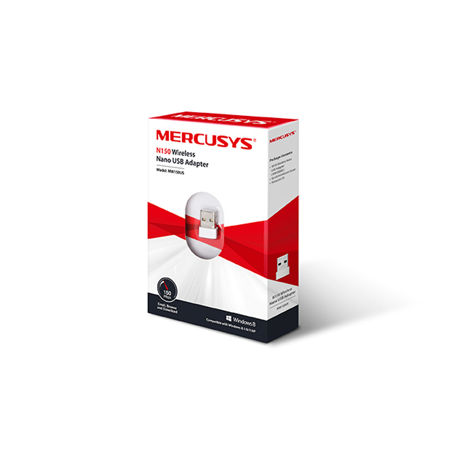 Mercusys MW150US Adaptador de Red, USB 2.0, Inalámbrico 802.11b/g/n, N150 Nano 2