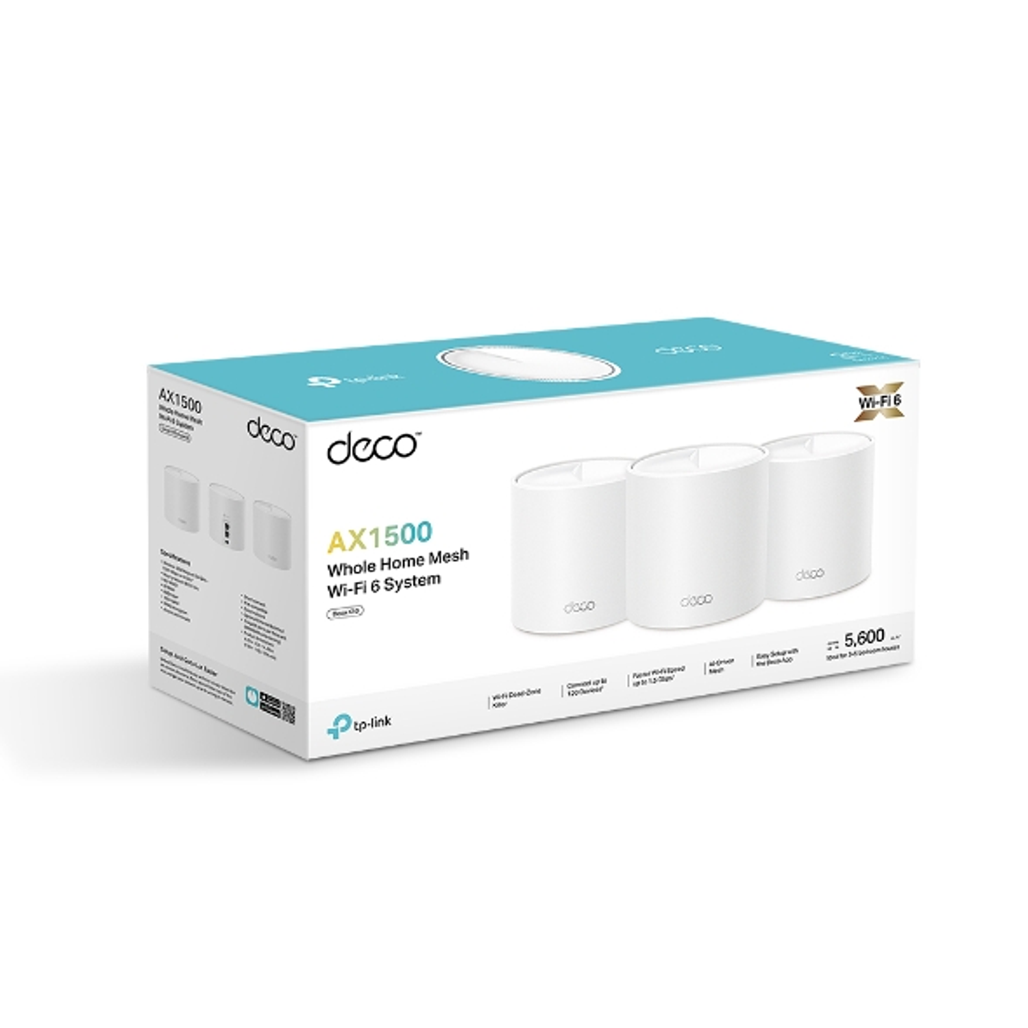 TP-Link Deco X10, Wi-Fi 6, AX1500, Router, Sistema Malla, 3 Unidades 2