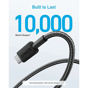 Anker 322 Cable USB-A a USB-C 0.9m PowerLine Carga Rápida, Color Negro