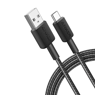 Anker 322 Cable USB-A a USB-C 1.8m PowerLine Carga Rápida 15W, Color Negro