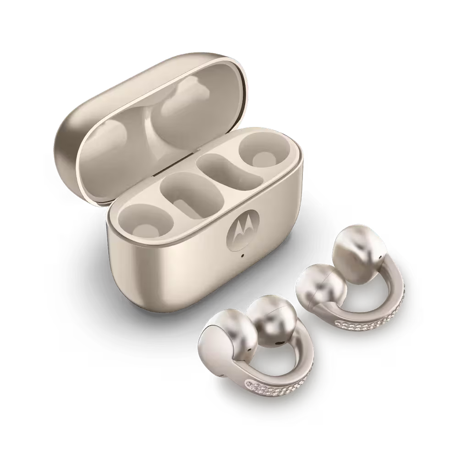 Motorola Moto Buds Loop Audifonos Inalámbricos, Sonido Nítido y Batería Prolongada, Color Dorado 1