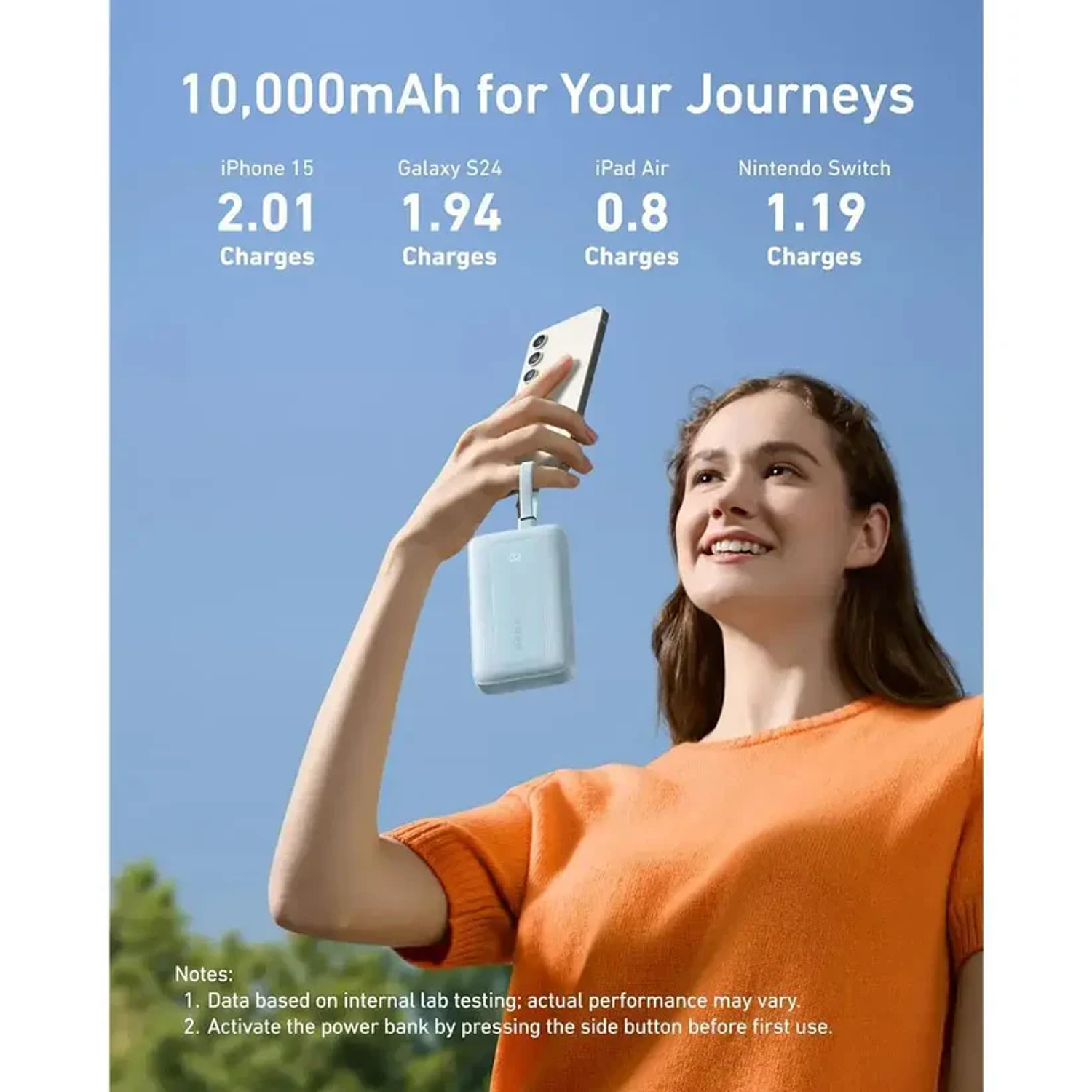 Anker Power Bank 10.000 mAh, 30W, Batería Externa con Cables USB-C y Lightning Integrados, Carga Rápida, Múltiples Dispositivos 6