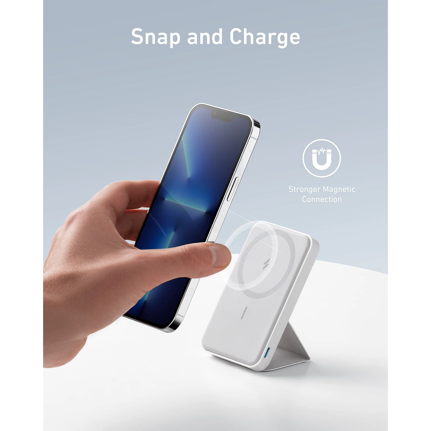 Anker 622, Power Bank, Magnetic Battery (MagGo), MagSafe, 5000mAh, Color Blanco 2