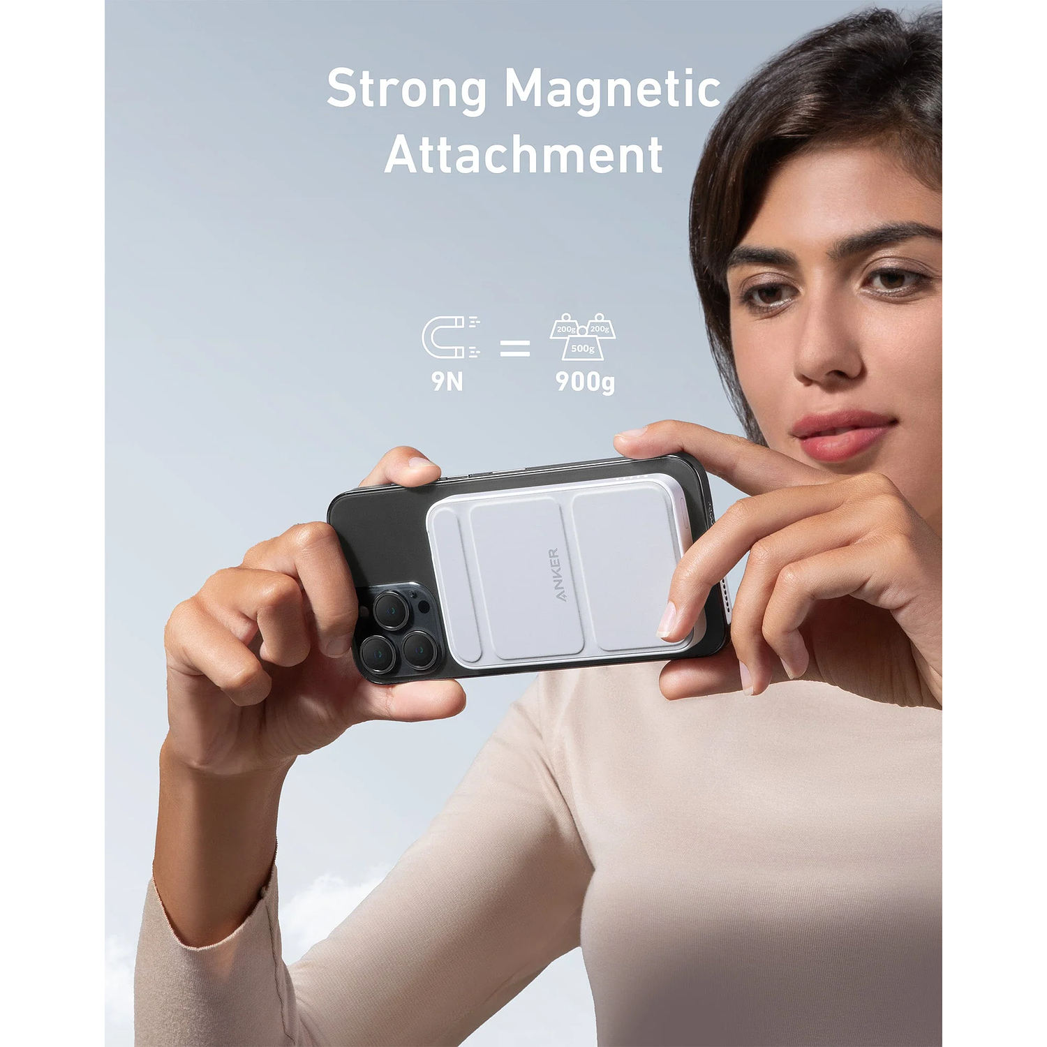 Anker 622, Power Bank, Magnetic Battery (MagGo), MagSafe, 5000mAh, Color Blanco 5