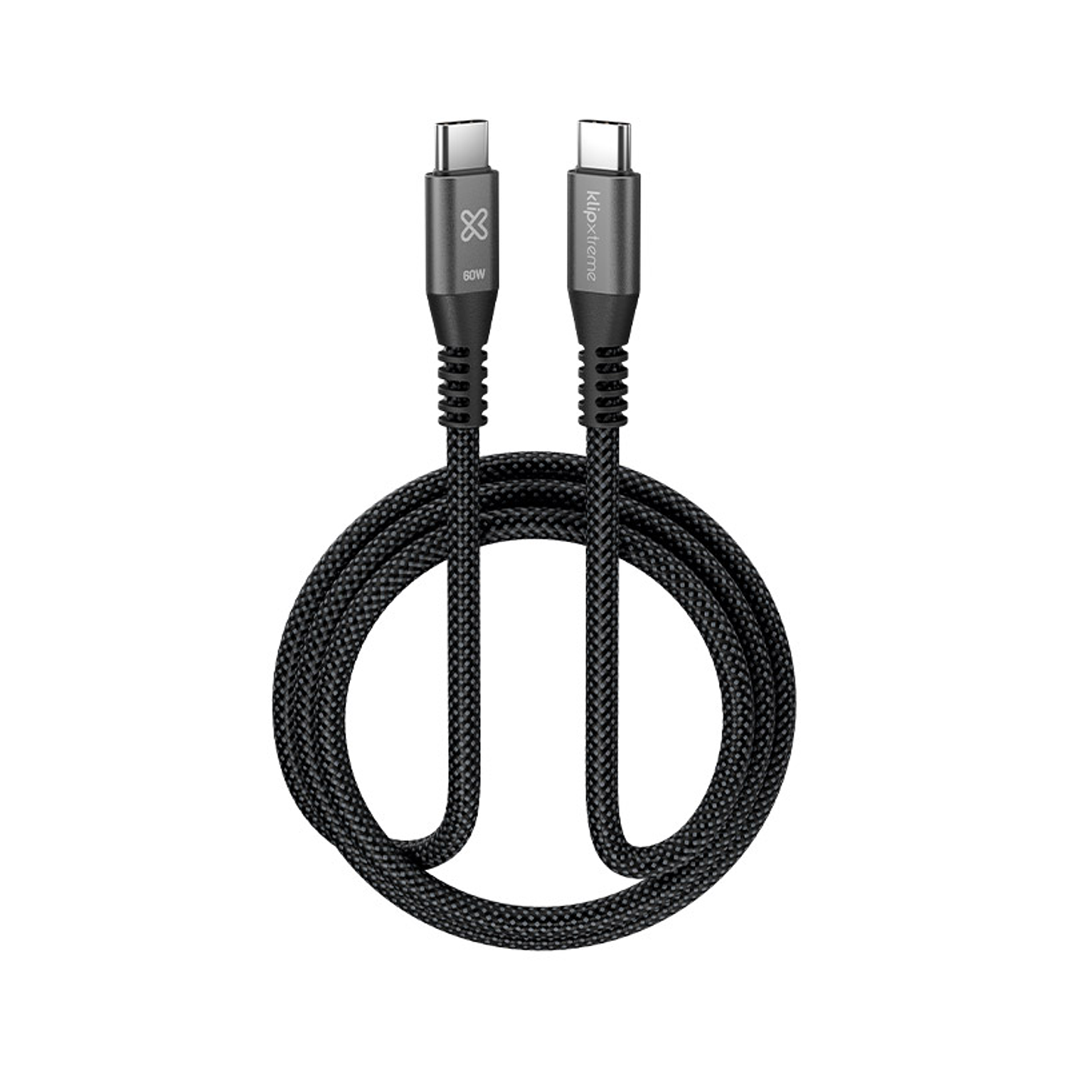 Klip Xtreme KAC-250-3FT Cable USB-C 24 Pin, 1 m, Negro, 60W, Carga Rápida, Trenzado 1
