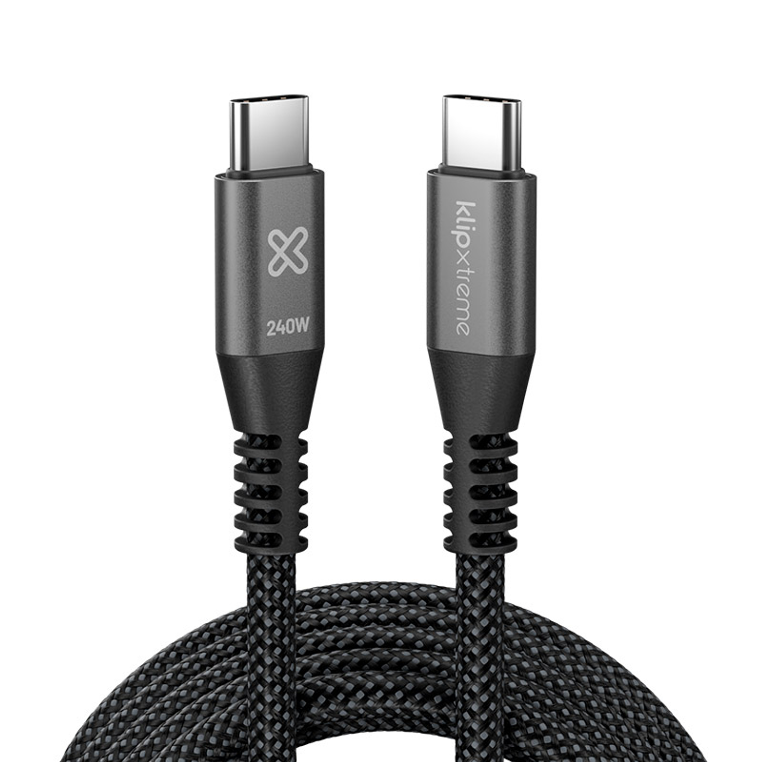 Klip Xtreme KAC-750-10FT Cable USB-C 24 Pin, 3 m, Negro, 240W, Carga Rápida Trenzado 2