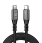 Klip Xtreme KAC-850-6FT USB4 Gen 2 Cable USB-C 24 Pin, 1,8 m, Negro, 240W, 40Gbps, Carga Rápida, Trenzado - Miniatura 2