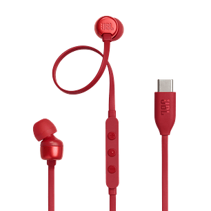 JBL Tune 310C Audifonos con Cable USB-C, In-Ear, Color Rojo