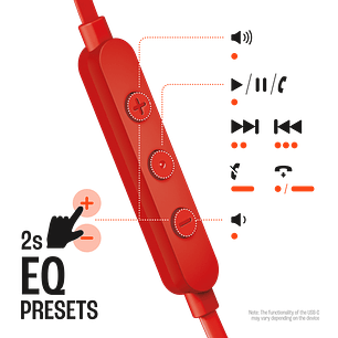 JBL Tune 310C Audifonos con Cable USB-C, In-Ear, Color Rojo