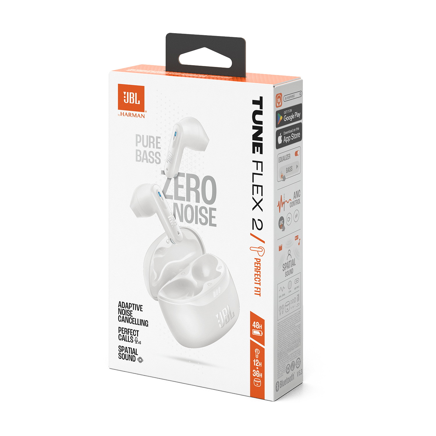 JBL Tune Flex 2 Audifonos In-Ear Inalámbricos True Wireless, Pure Bass, Sonido Spatial, ANC, Blanco 11