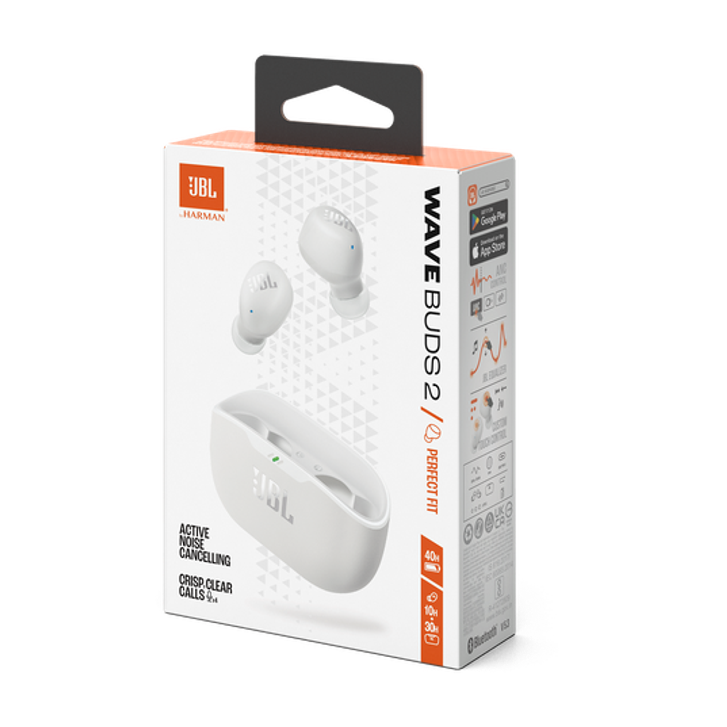 JBL Wave Buds 2 Audifonos Inalámbricos con Pure Bass, ANC, Smart Ambient, 40 h de Reproducción, Blanco 11