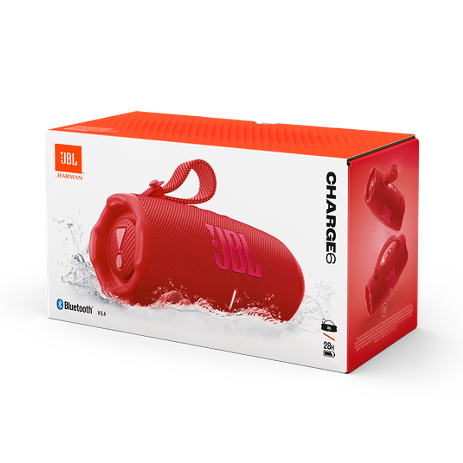 JBL Charge 6 Parlante Bluetooth Portátil 28h Reproducción, IP68, PartyBoost, AI Sound Boost, Rojo 11