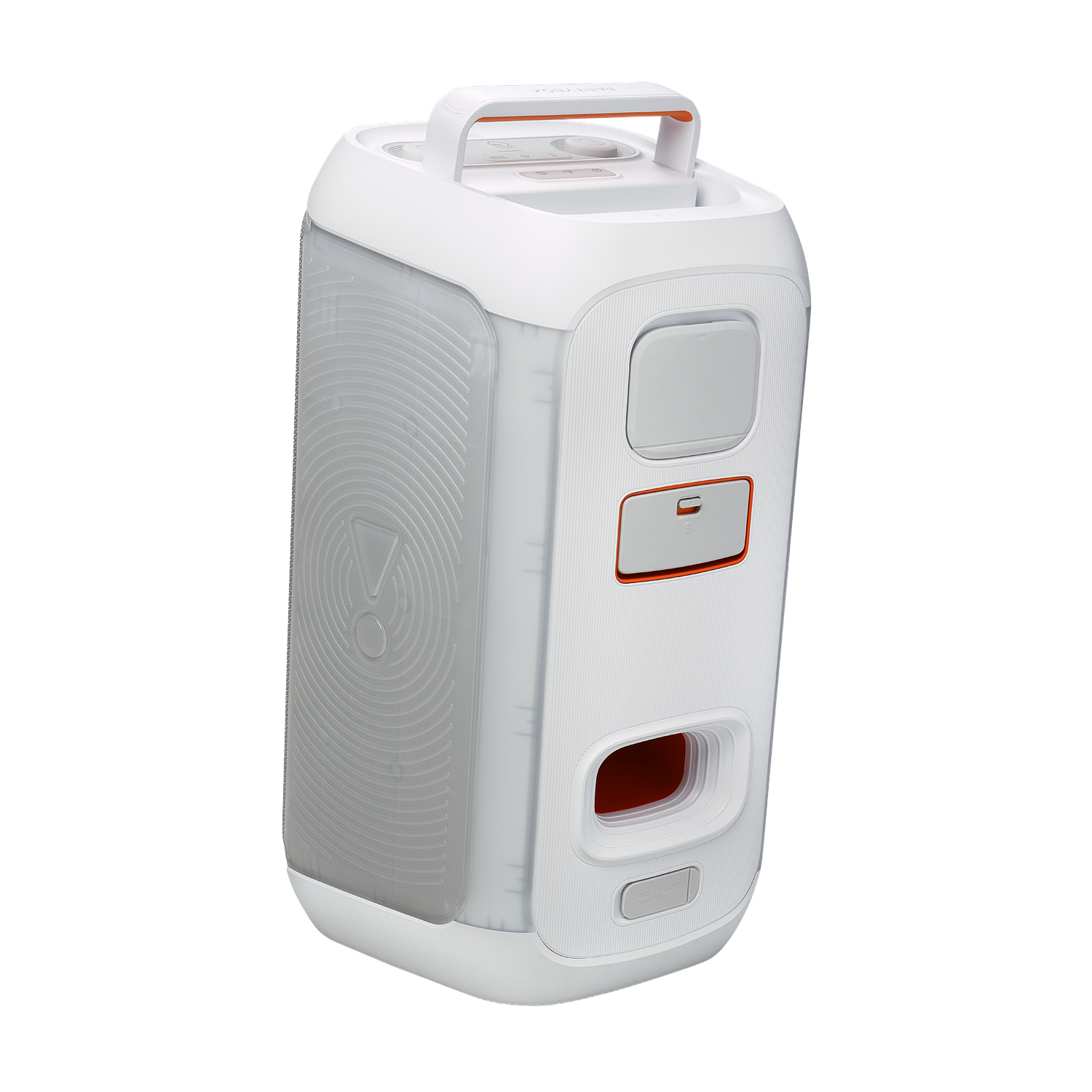 JBL PartyBox Club 120 Parlante Bluetooth 160W con Luces LED, AI Sound Boost, Karaoke y Resistente al Agua, Blanco 8