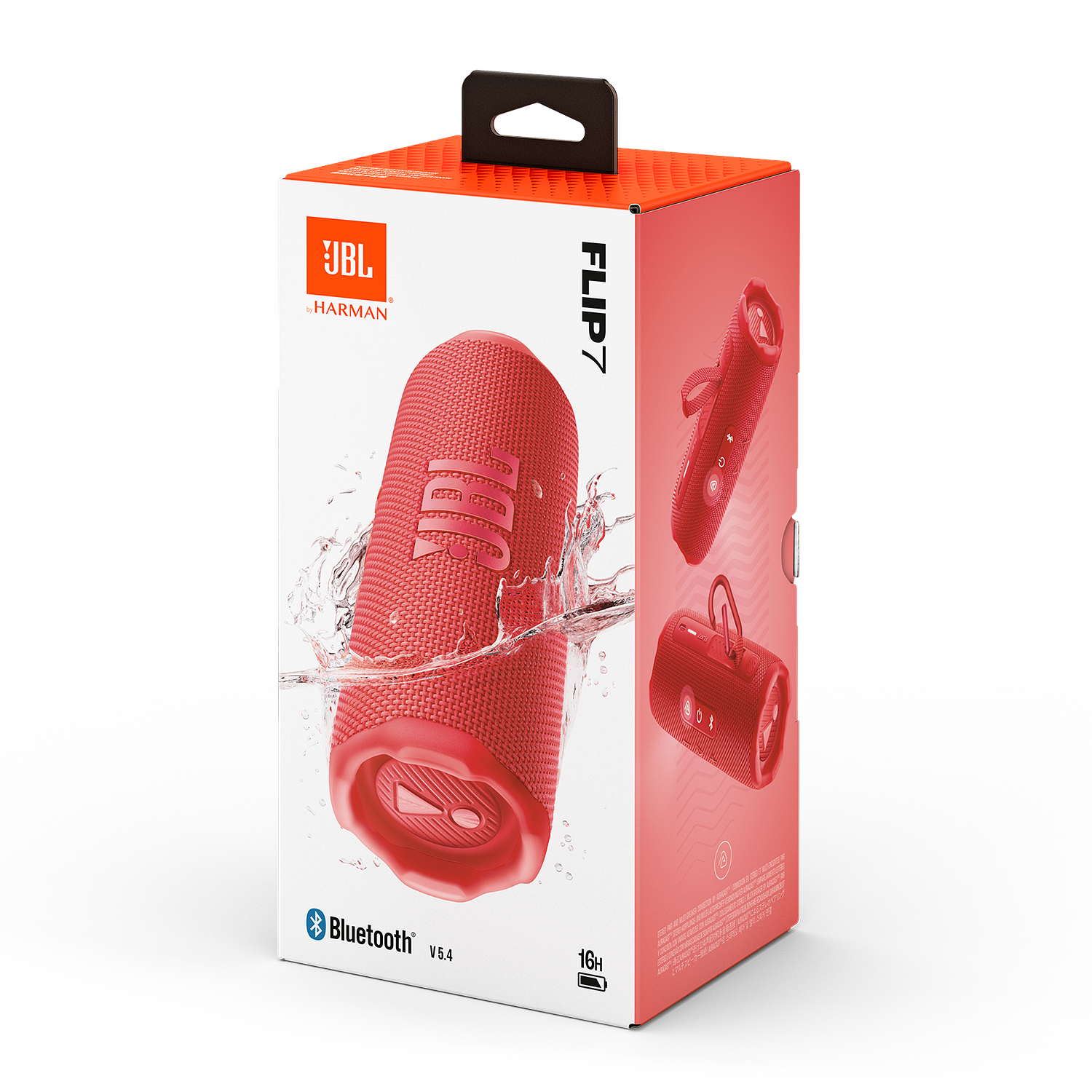 JBL Flip 7 Parlante Bluetooth Inalámbrico, Sonido Pure Bass, Resistente Agua y Polvo IP68, 25W RMS, Rojo 7