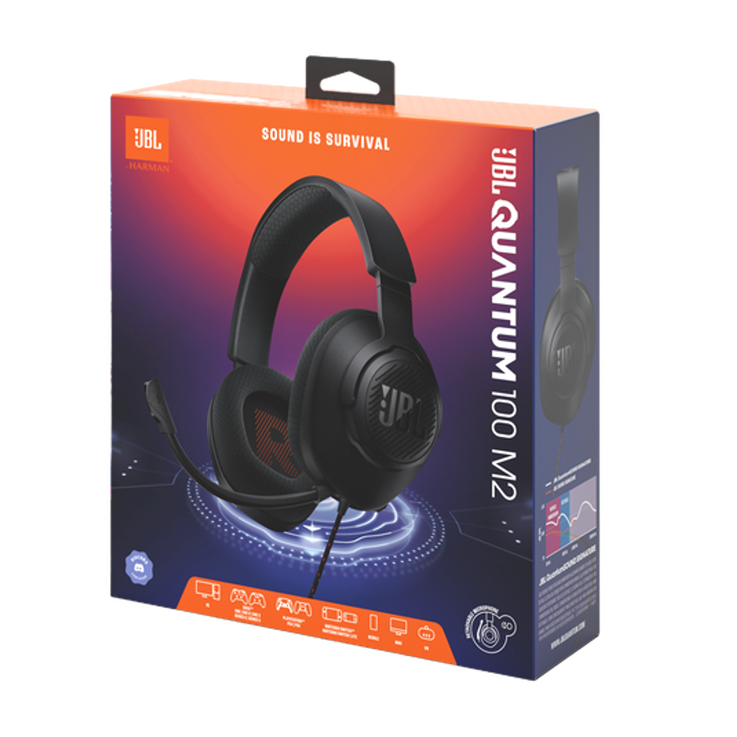 JBL Quantum 100M2 Audifonos Gaming Over-Ear, Micrófono Extraíble, Sonido Inmersivo, Negro 9