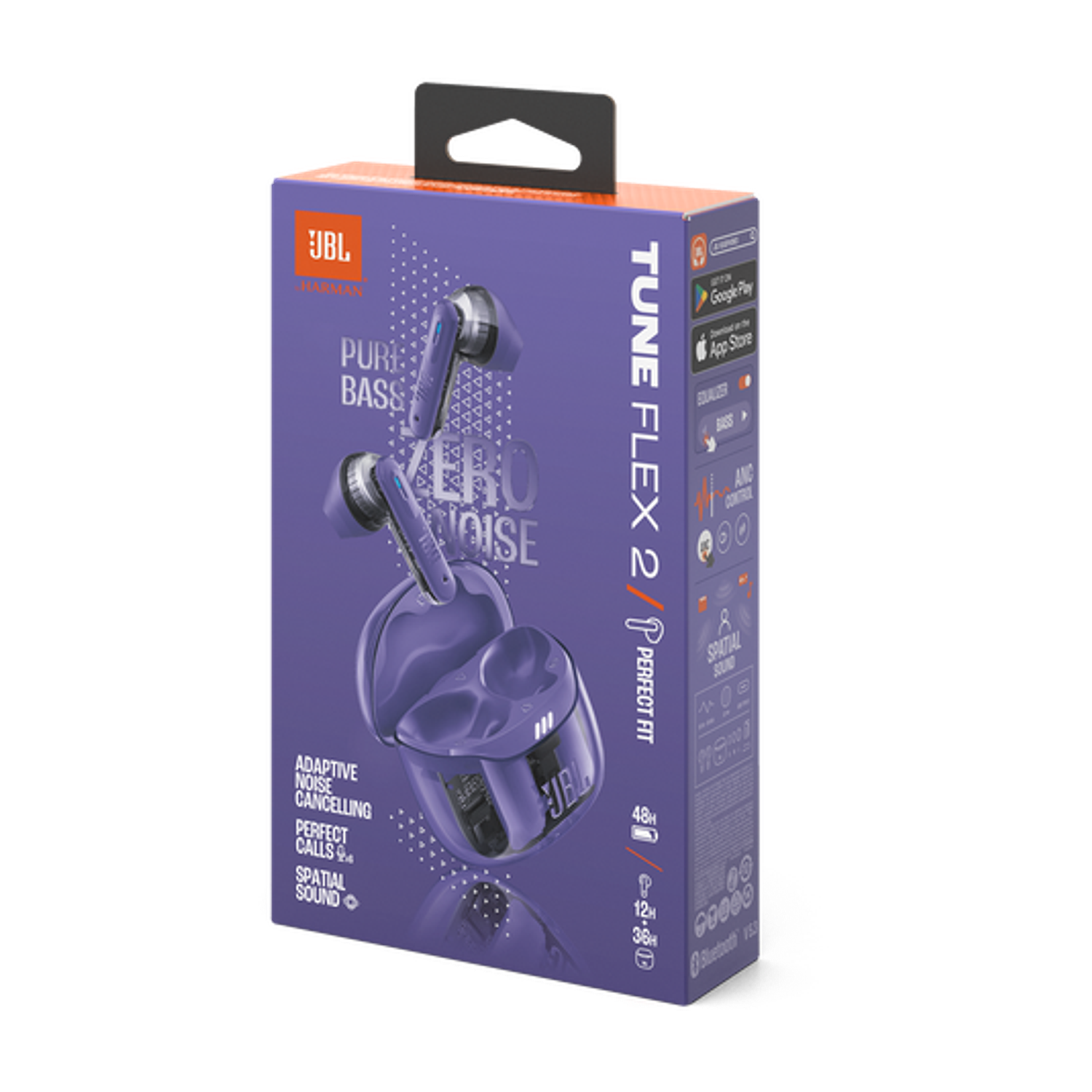 JBL Tune Flex 2 Audifonos True Wireless, 12 mm, 6 Micrófonos, Pure Bass, Spatial Sound, ANC, Bluetooth 5.3, IP54, Morado 10