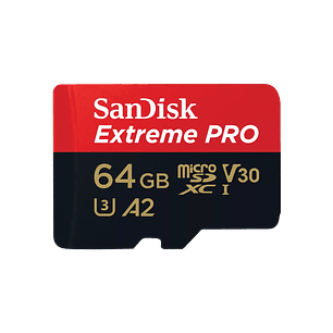 SanDisk Extreme microSDXC 64GB, A2, V30, UHS-I U3, Class 10, Adaptador SD Incluido Alta Velocidad para Fotos y Videos 4K